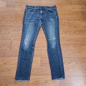 Rag & Bone Dre Low-Rise Slim Boyfriend Jeans Yesler Med Wash 28 (32x28) Raw Hem